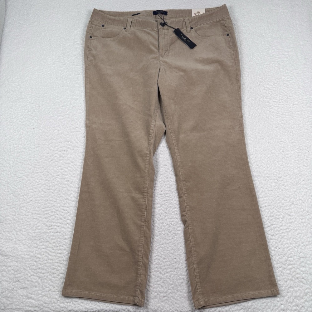 Talbots Signature Boot Cut‎ Corduroy Pants Womens 20WP Mid Rise Khaki NWT